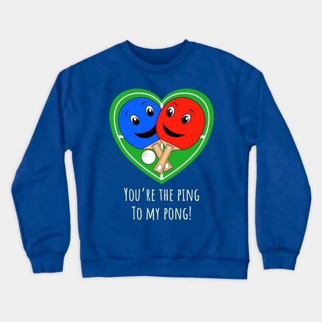 Funny Valentines Table Tennis Crewneck Sweatshirt by brodyquixote